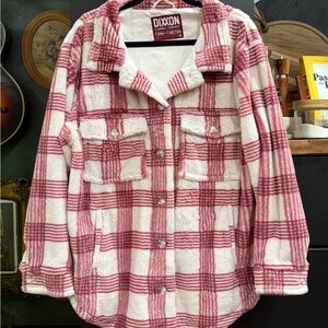 DIXXON Women's Pink and Cream Teddy Jacket